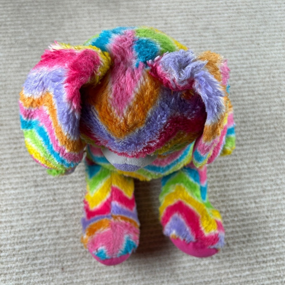 Build-A-Bear‎ Rainbow Chevron Bunny Plush Kids Retired VTG 2014 - Picture 5 of 12